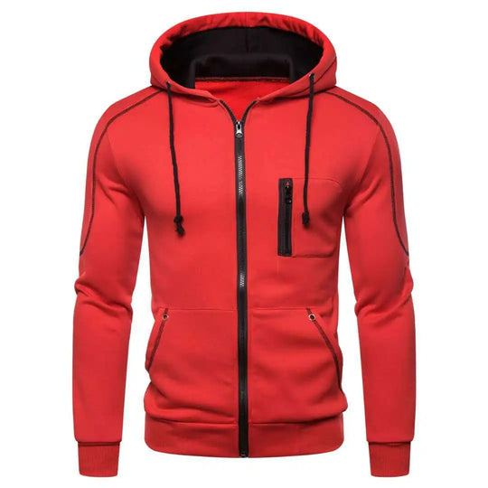 Pull à capuche avec fermeture à glissière pour hommes