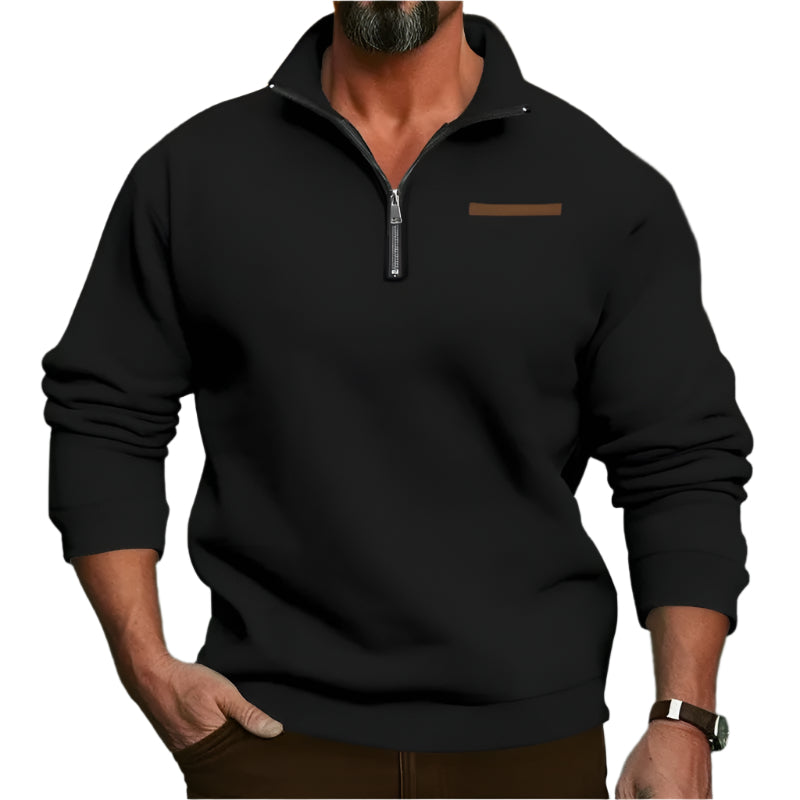 Pull en velours demi-fermé pour hommes