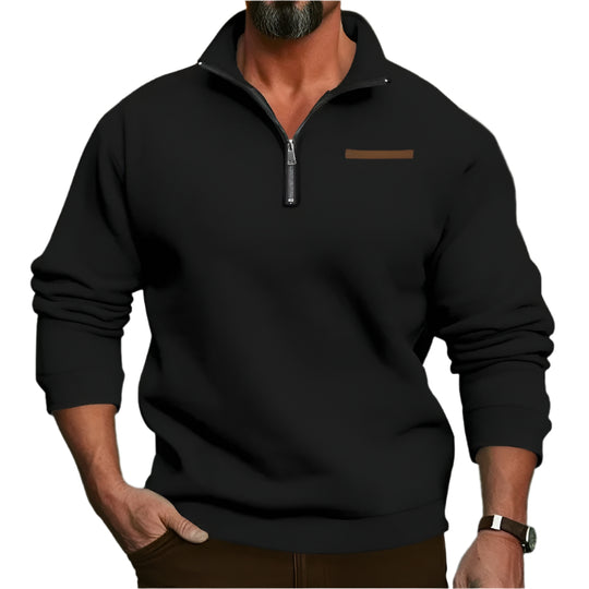 Pull en velours demi-fermé pour hommes