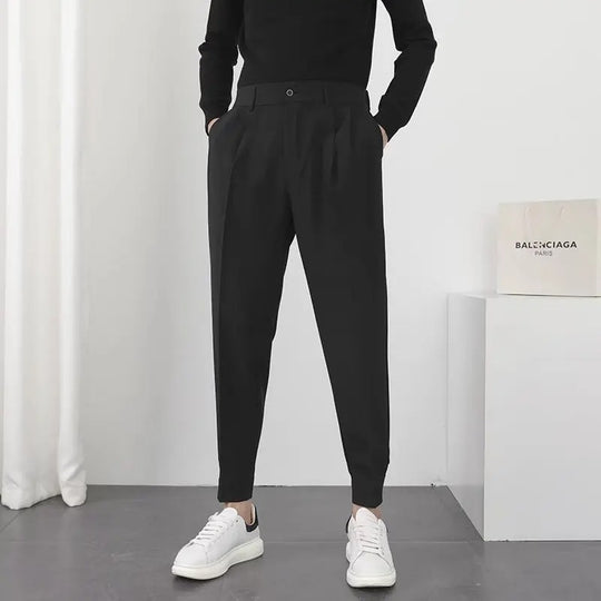 Pantalon blazer tapered à pinces pour homme