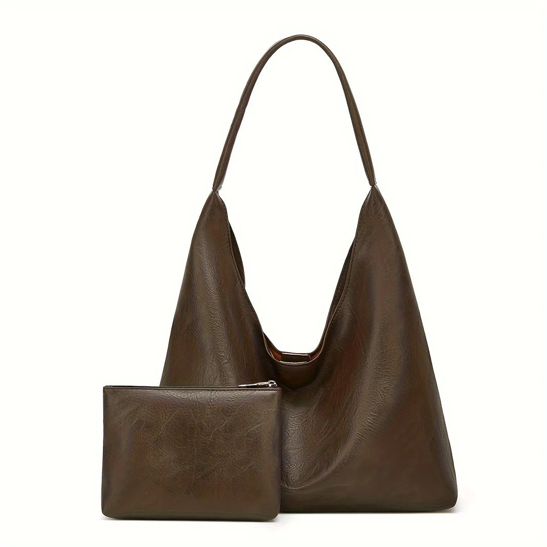 Sac à bandoulière rétro grand format pour femme