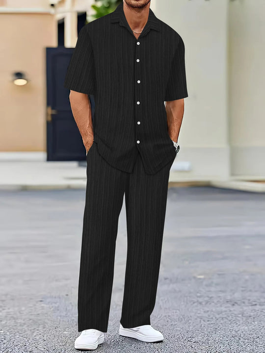 Ensemble chemise et pantalon rayés pour homme