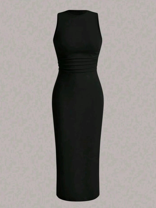 Robe gilet à taille froissée pour femmes