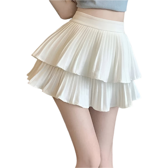 Jupe Lolita taille haute à volants pour femme
