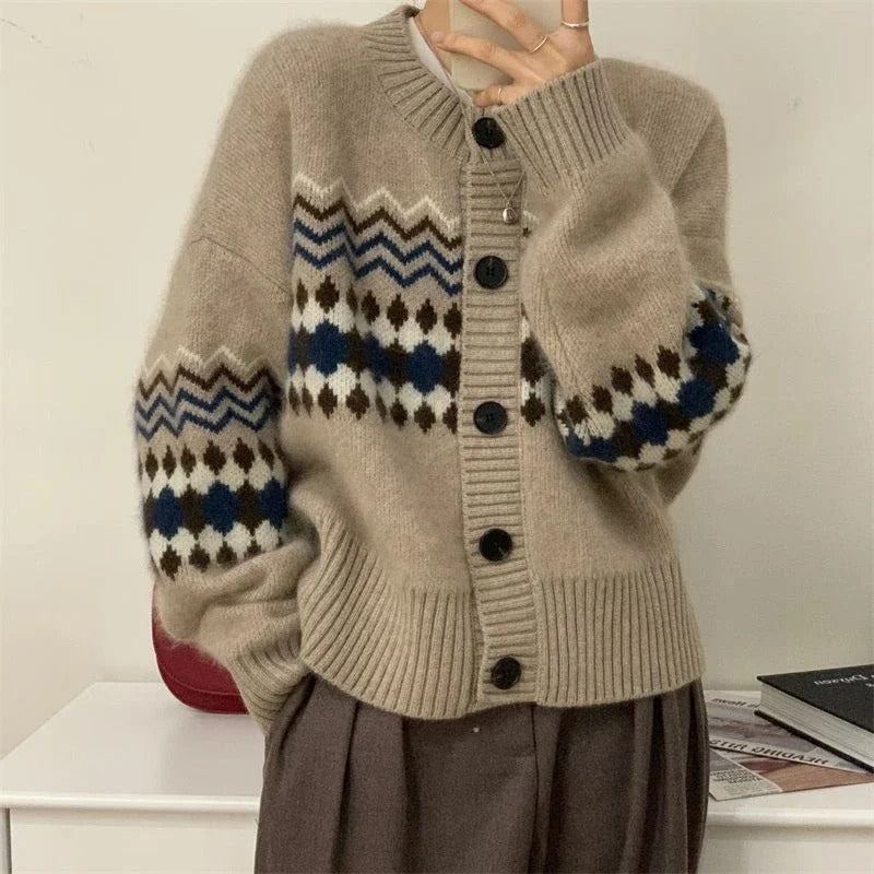 Cardigan à manches longues en maille boutonnée