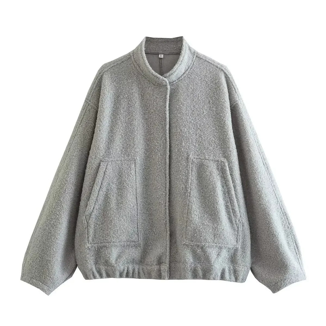 Blouson aviateur oversize en tweed pour femme