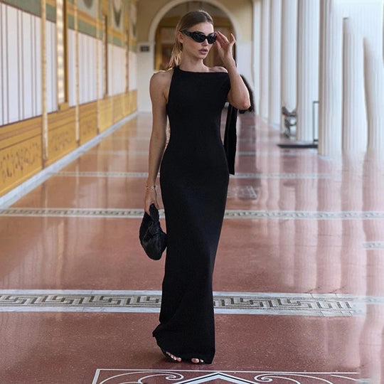 Robe de soirée sans manches ajustée pour femme