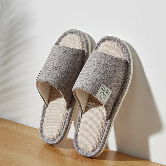 Chaussons d'intérieur en lin pour homme