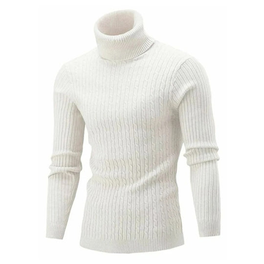Pull à col roulé en tricot pour hommes