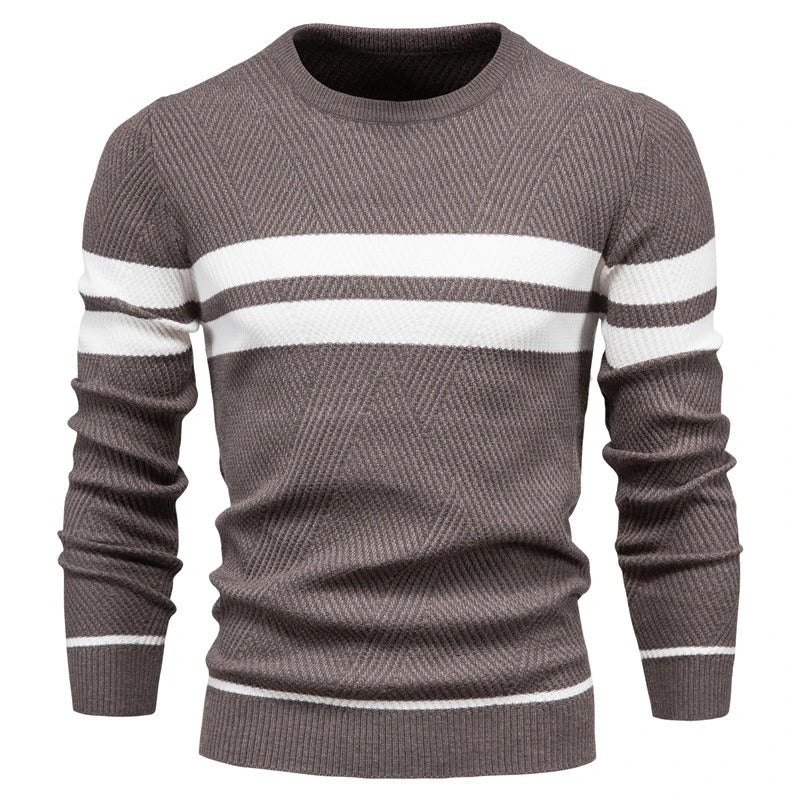 Pull à manches longues en patchwork pour hommes