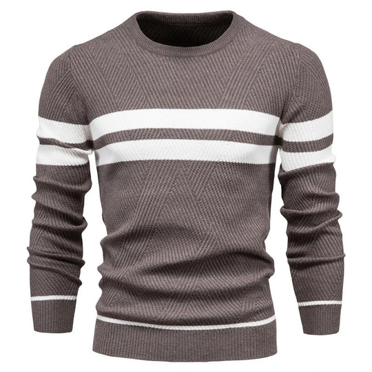 Pull à manches longues en patchwork pour hommes