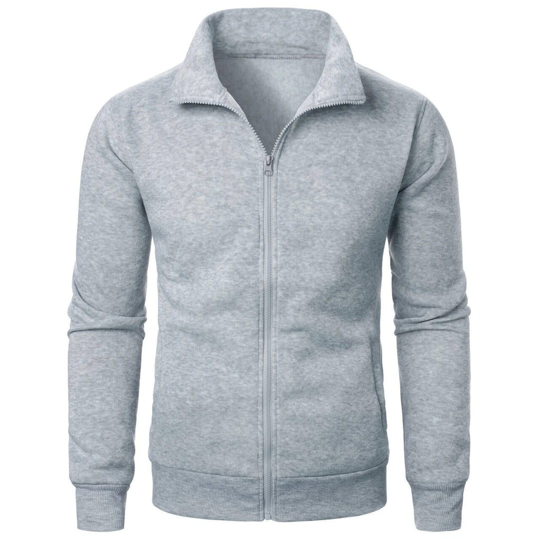 Veste zippée décontractée à col montant pour hommes