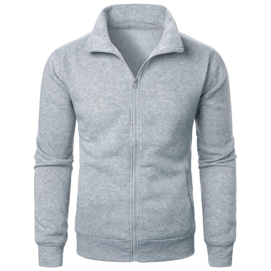 Veste zippée décontractée à col montant pour hommes