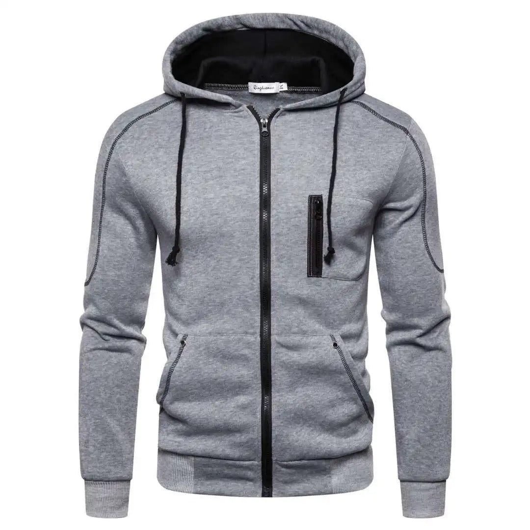Pull à capuche avec fermeture à glissière pour hommes