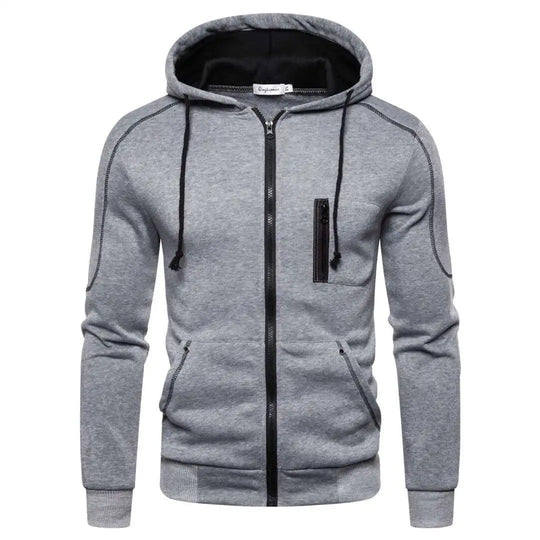 Pull à capuche avec fermeture à glissière pour hommes