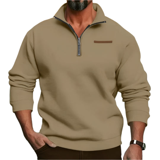 Pull en velours demi-fermé pour hommes