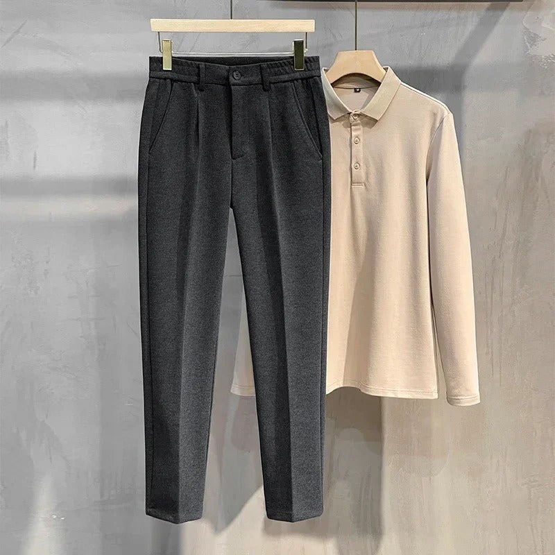 Pantalon de costume en laine mélangée pour homme
