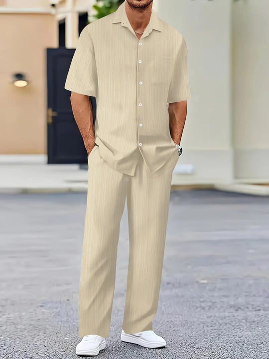 Ensemble chemise et pantalon rayés pour homme