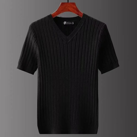 T-shirt slim fit à col en V pour homme