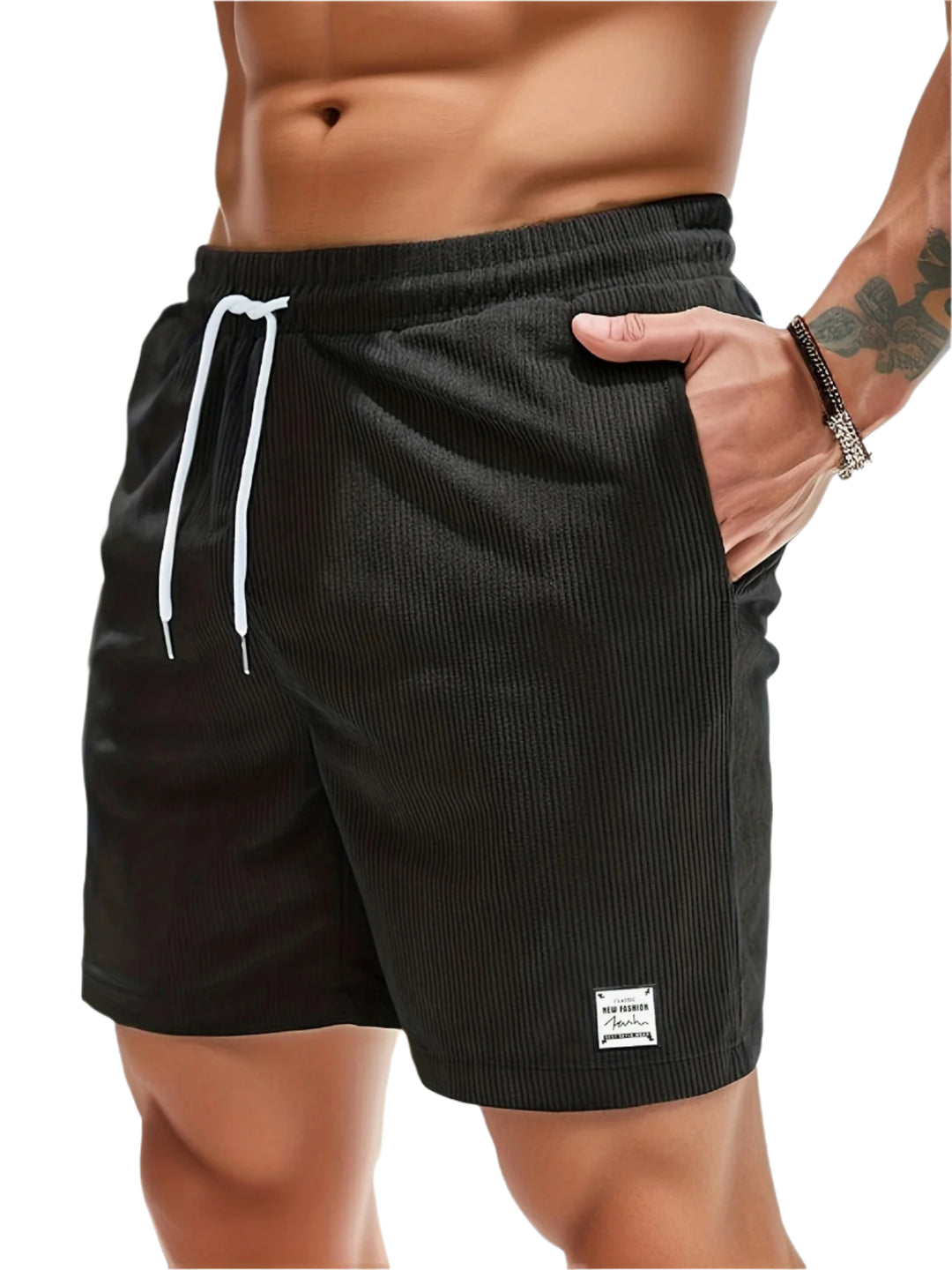 Short décontracté à taille élastique pour homme
