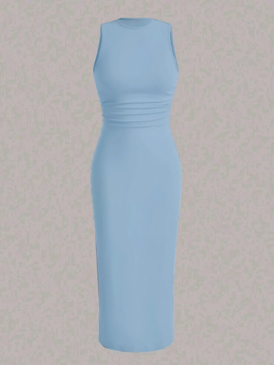Robe gilet à taille froissée pour femmes