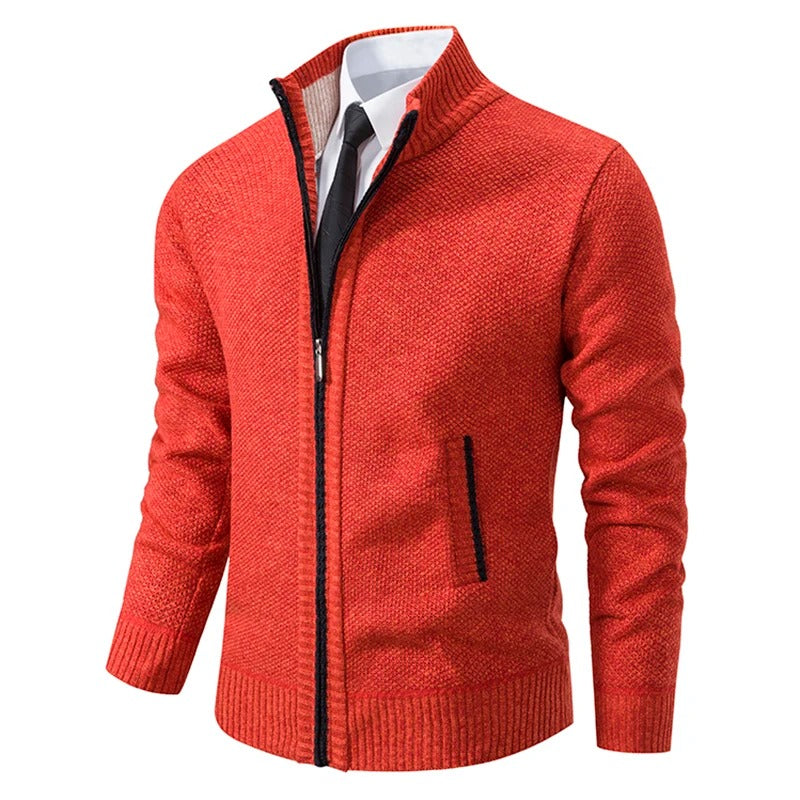 Cardigan à fermeture éclair en polaire pour hommes