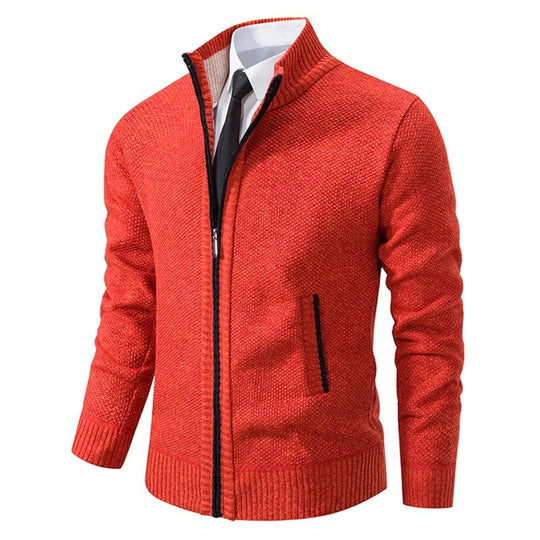 Cardigan à fermeture éclair en polaire pour hommes