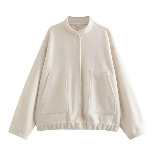 Blouson aviateur oversize en tweed pour femme