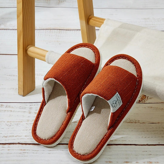 Chaussons d'intérieur en lin pour homme
