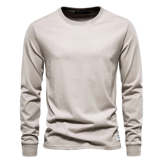 T-shirt à manches longues de couleur unie pour hommes