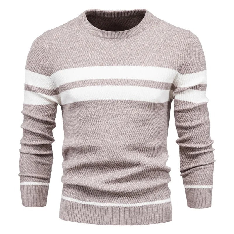 Pull à manches longues en patchwork pour hommes