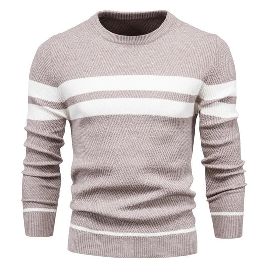 Pull à manches longues en patchwork pour hommes