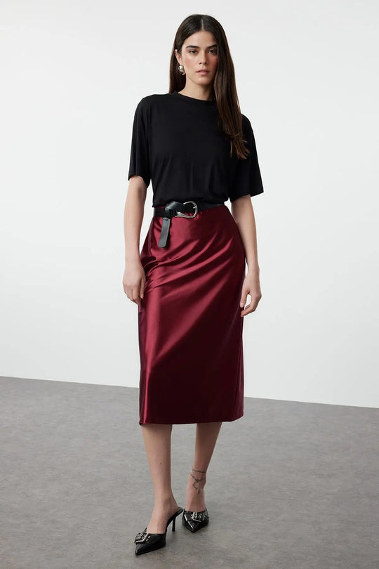 Jupe plissée décontractée en tricot pour femme