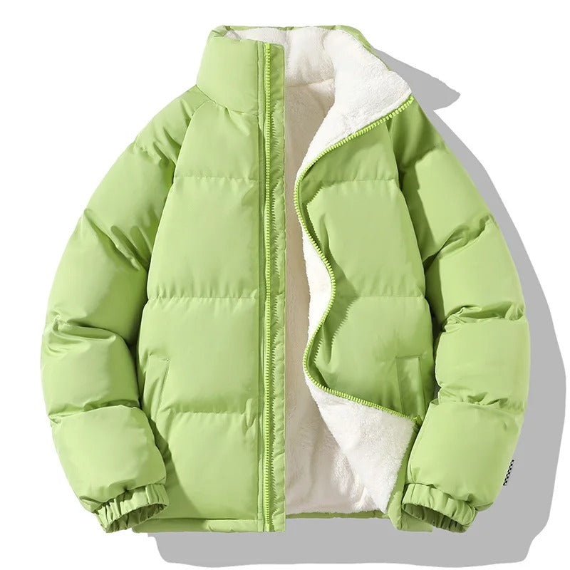 Veste à col montant en polaire épaisse pour hommes