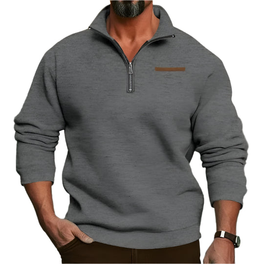 Pull en velours demi-fermé pour hommes