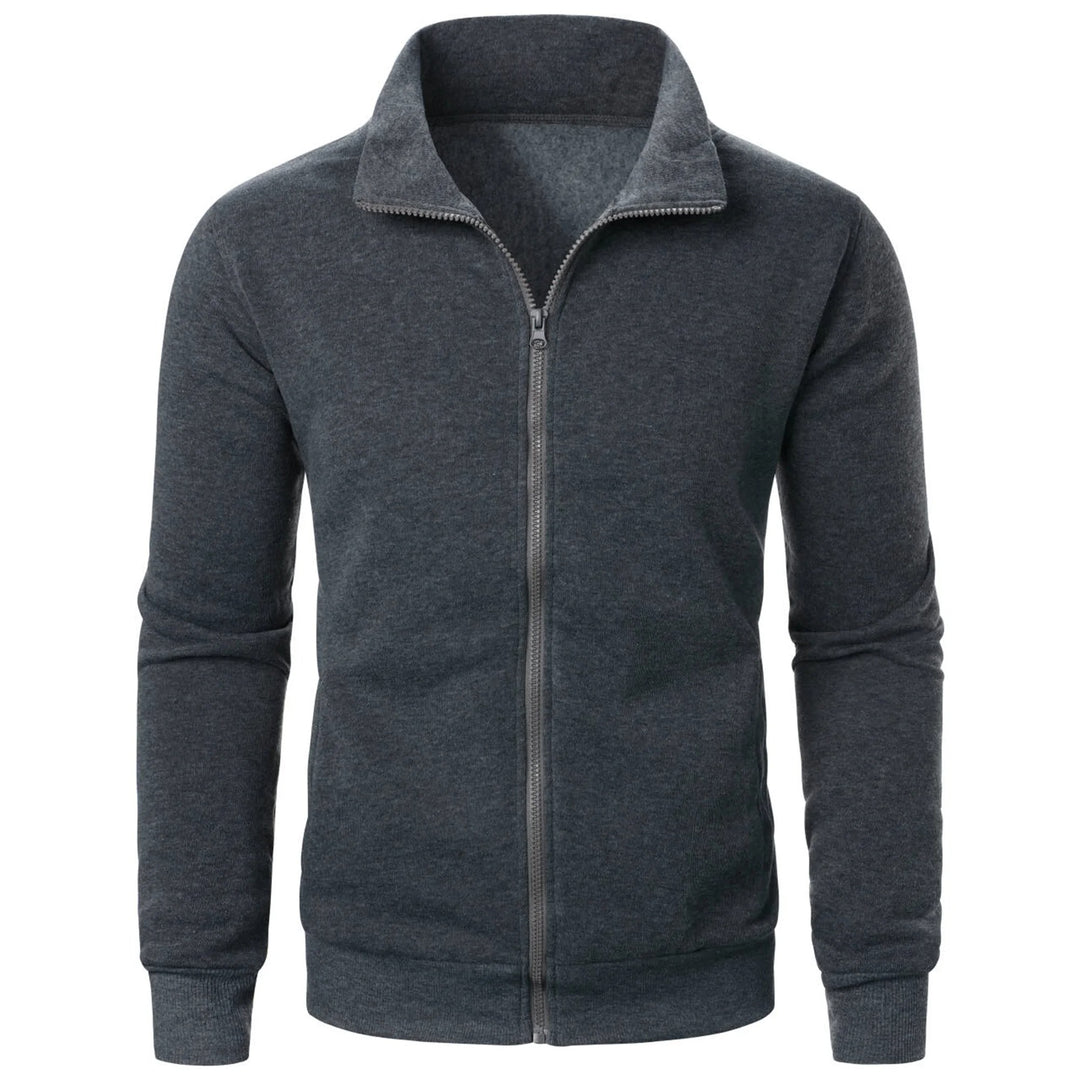 Veste zippée décontractée à col montant pour hommes