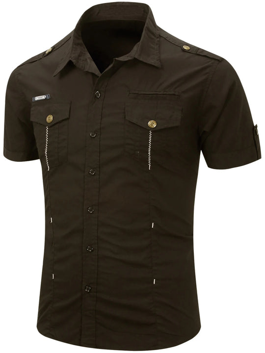 Chemise de travail tactique en coton pour homme