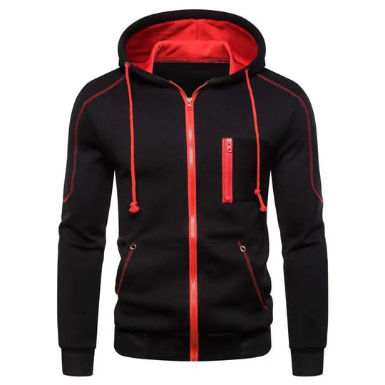 Pull à capuche avec fermeture à glissière pour hommes