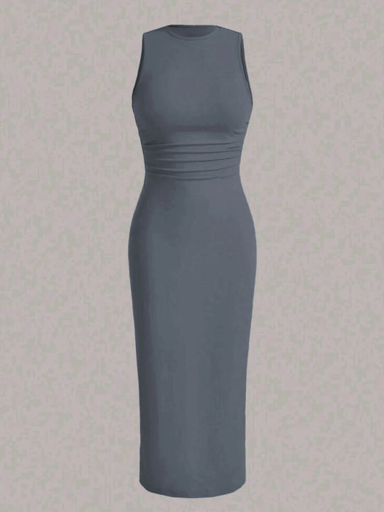 Robe gilet à taille froissée pour femmes