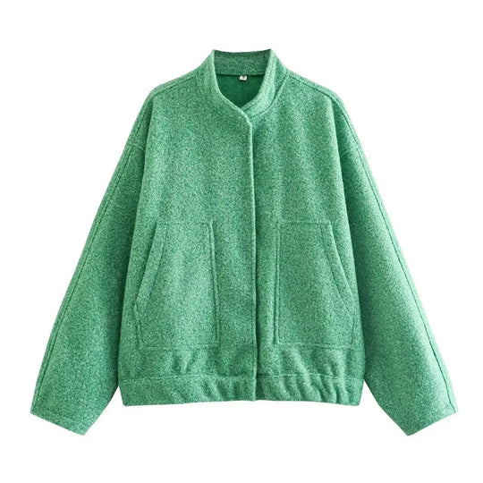 Blouson aviateur oversize en tweed pour femme