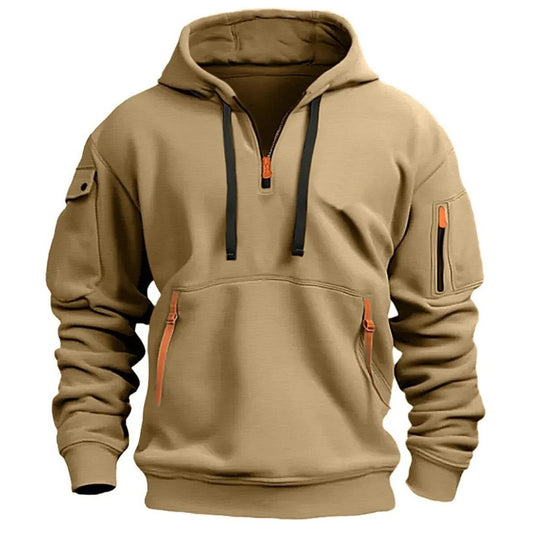 Pull à capuche multi-poches pour hommes