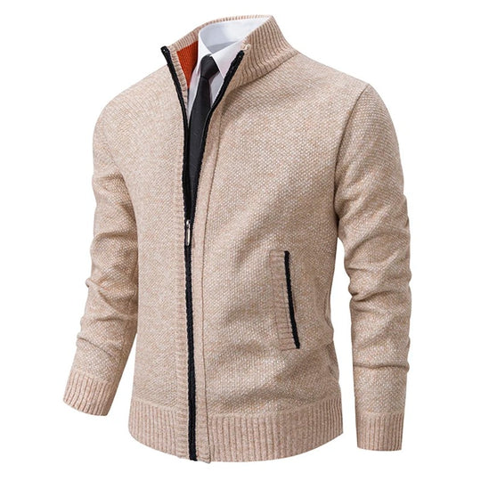 Cardigan à fermeture éclair en polaire pour hommes