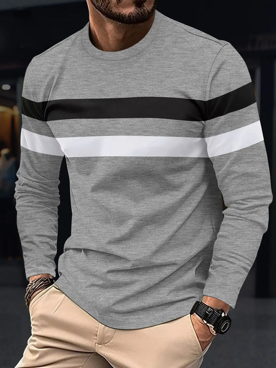T-shirt à manches longues et empiècements pour homme