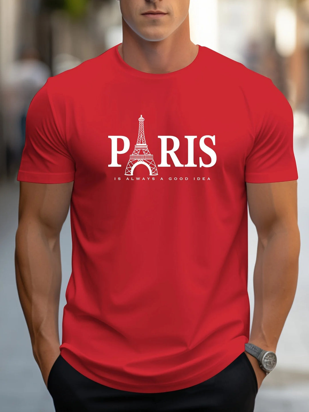 T-shirt imprimé Paris pour homme