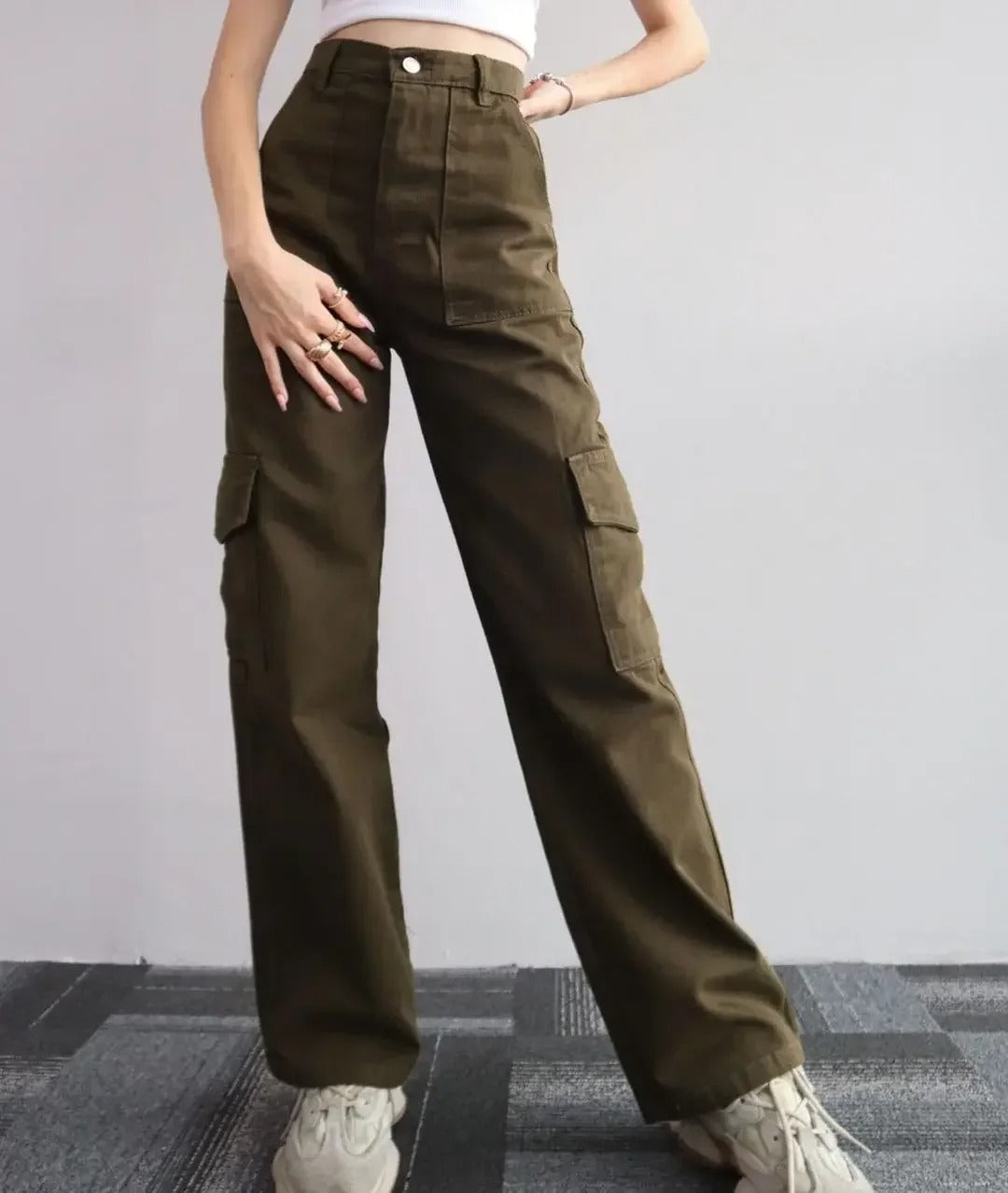 Pantalon cargo multi-poches pour femme