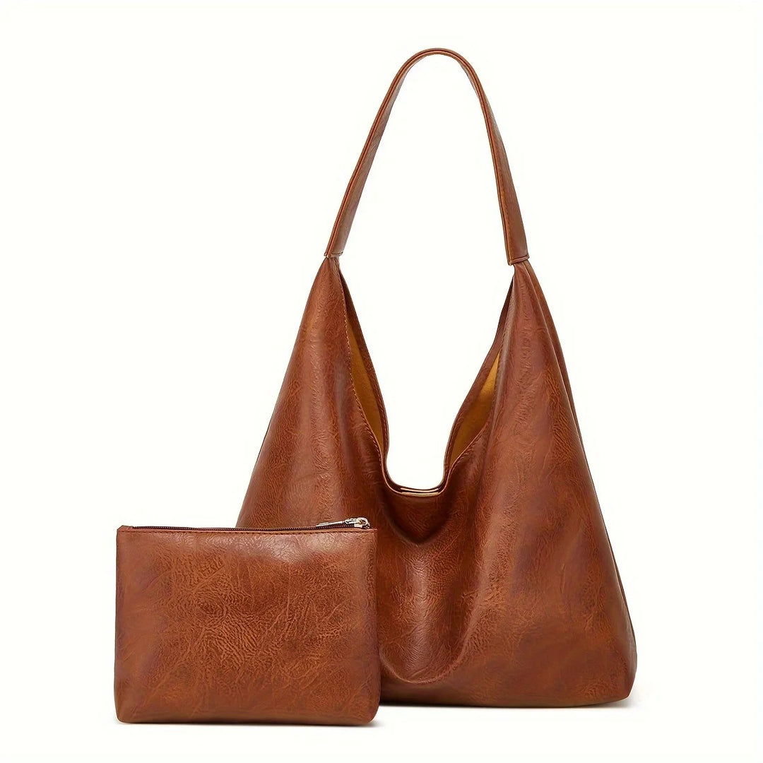 Sac à bandoulière rétro grand format pour femme