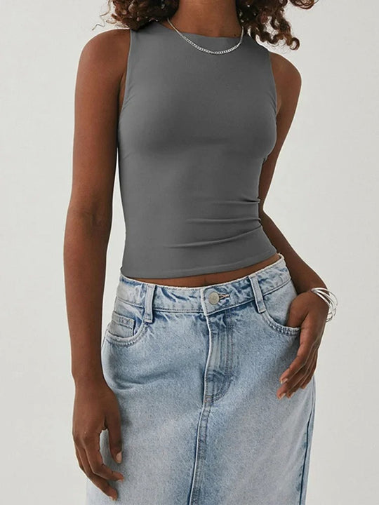 Gilet de sport slim sans manches pour femme