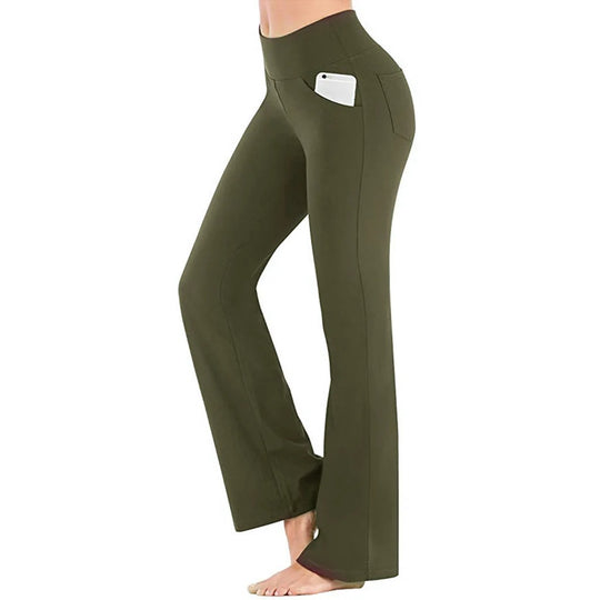 Pantalon évasé taille haute pour femme