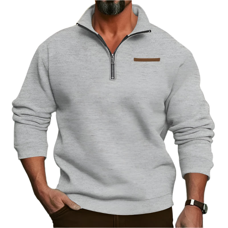 Pull en velours demi-fermé pour hommes