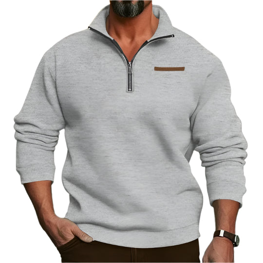 Pull en velours demi-fermé pour hommes